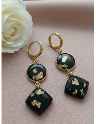 Pendientes facetados de acero con...