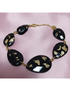 Pulsera con cuentas ovaladas de carbón 2