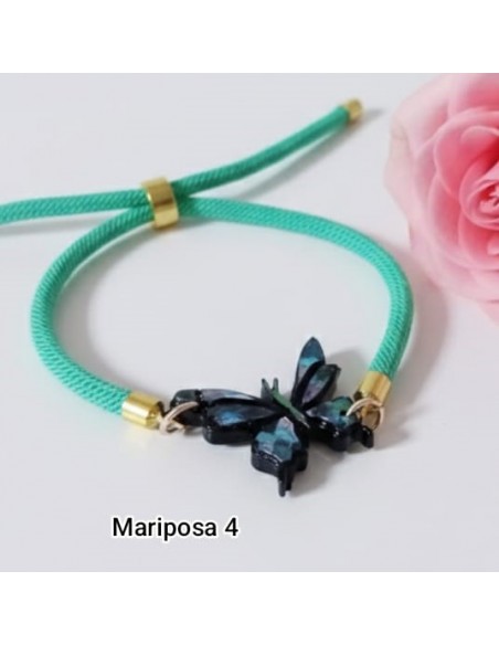Pulsera con Mariposa de Carbón