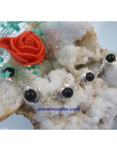 Pulsera con bucles de plata y azabache 2