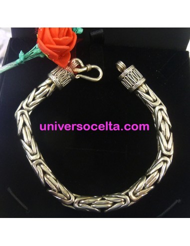 Pulsera cordón tipo Bali en plata