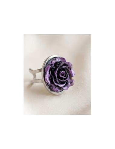 Anillo Rosa Negra de Carbón
