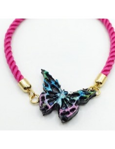 Pulsera con Mariposa de Carbón