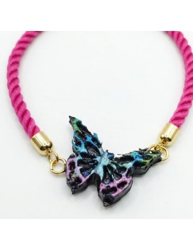Pulsera con Mariposa de Carbón