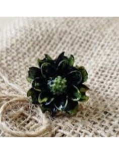 Anillo con Dalia Negra de Carbón