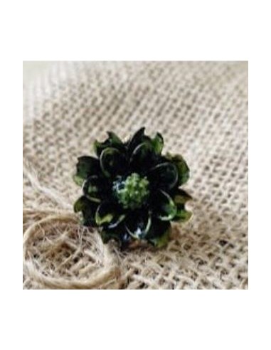 Anillo con Dalia Negra de Carbón