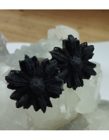 Pendiente flor de carbón AU11