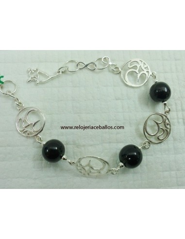 Pulsera de plata con Azabache ref x86c