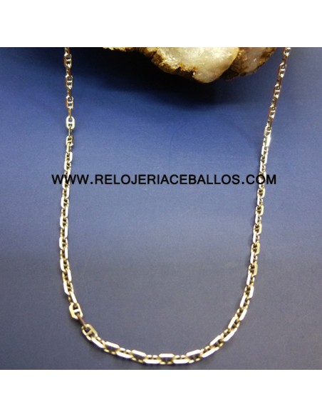 Cadena  oro blanco eslabón barco ref 1T45