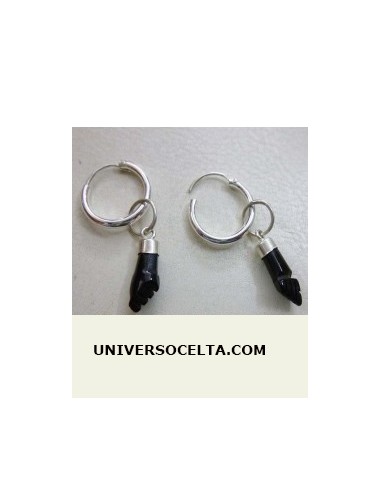 Aretas de plata con Figa de Azabache...