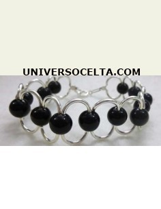 Pulsera de plata con bolas...