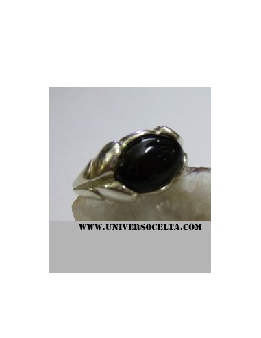 Anillo con azabache en plata AZ22