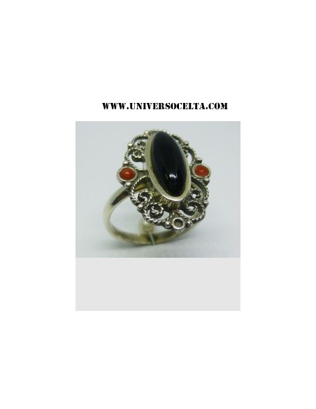 Anillo de Azabache y Plata A-53