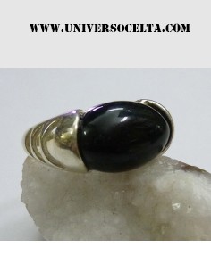 Anillo de plata  y Azabache...