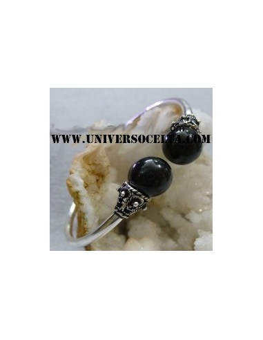 Azabache brazalete artesano de plata...