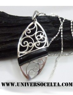 Colgante de Azabache y Plata F02201