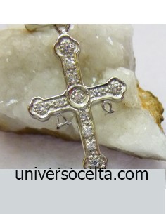 Cruz de plata con pedrería 6031