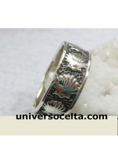 Anillo con todo Conchas  de Santiago de Plata 2