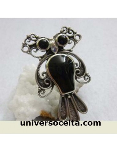 Broche de Azabache Búho G-16