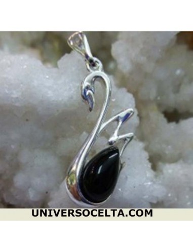 Cisne de Azabache y Plata hecho a...