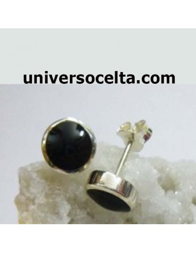 Pendiente plata con chatón de Azabache CHG