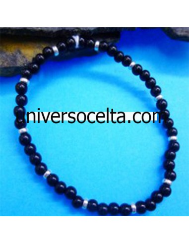 Azabache pulsera de bolas de 4 mm.