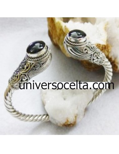 Brazalete Artesanal de plata con...