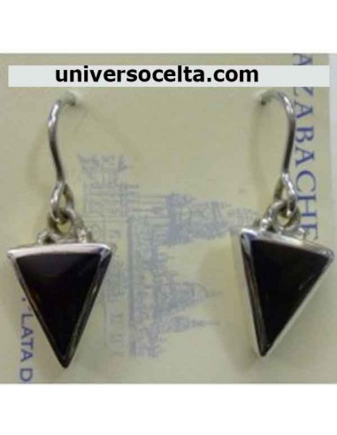 Pendiente  pequeño de Plata y Azabache
