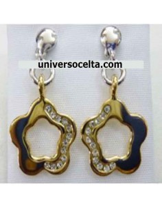 Pendiente bicolor de plata 8203