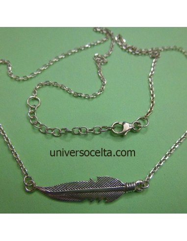 Gargantilla de plata con Pluma