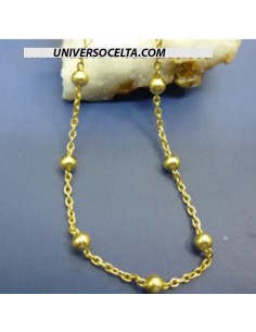 Cadena de Plata con Bolas y Baño dorado FZ50