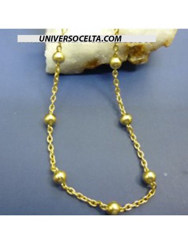 Cadena de Plata con Bolas y Baño dorado FZ50