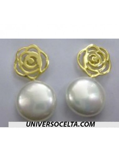 Pendientes con Flor y Perla 5639A