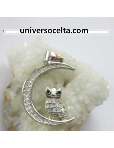Colgante de plata Luna y Búho  0280