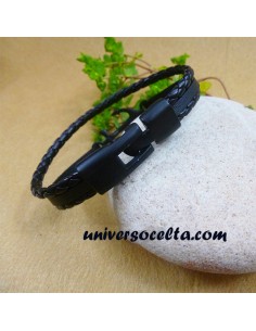 Pulsera Ancla con Cuero Negro 867-41 2