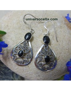 Pendientes con Filigrana y Azabache 620-0089