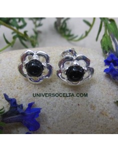 Pendiente Mini con Flor de Azabache FL2
