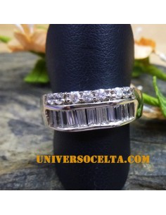 Anillo de Plata y Circonitas talla Baguette nº 14