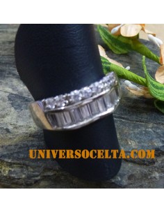 Anillo de Plata y Circonitas talla Baguette nº 14 2
