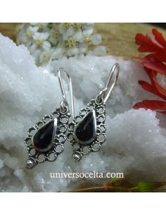 Pendientes con Azabache y Plata F122