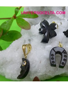 Azabache colgantes con oro TA4