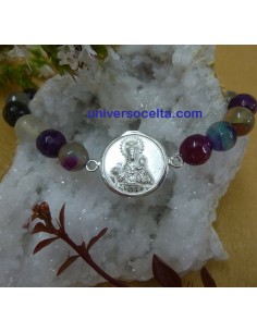 Pulsera Extensible con ágata y Virgen de Covadonga