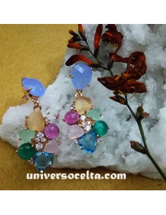 Pendientes de Plata y Chapado con Piedras
