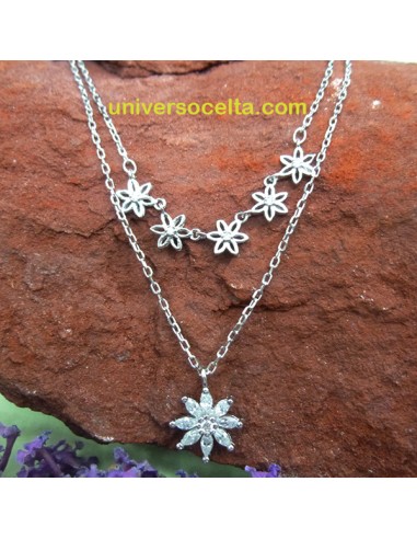 Gargantilla de plata inalterable con pedrería 681-0058