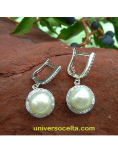 623-0224 Pendientes de Plata con Perla