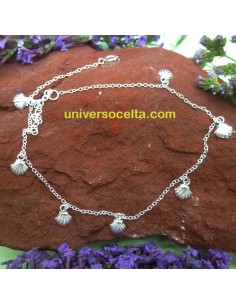 Tobillera de Plata con Conchas 363-24