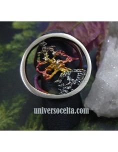 Sortija Seda Plata Pigm Oro brillo Burdeos 113325-D10