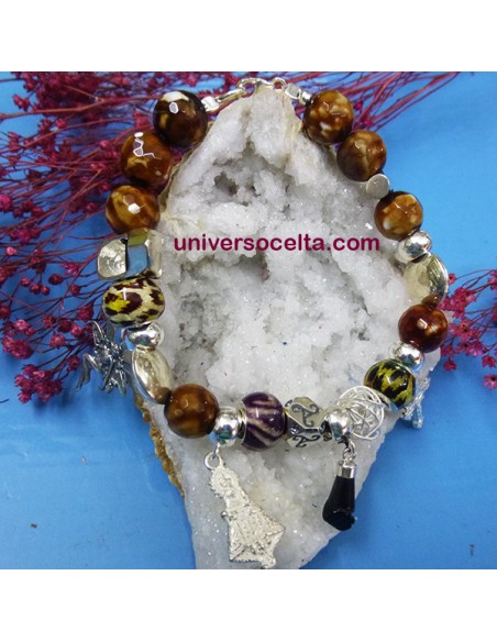 Pulsera Artesana con Abalorios y Motivos asturianos ABP