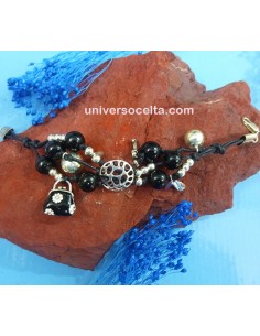 P99 Pulsera artesana con bolas y charms