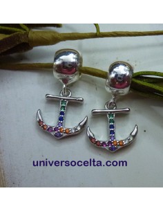 Charm con Ancla de pedrería multicolor ACH